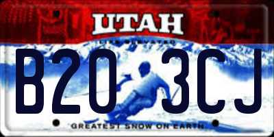 UT license plate B203CJ