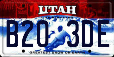 UT license plate B203DE