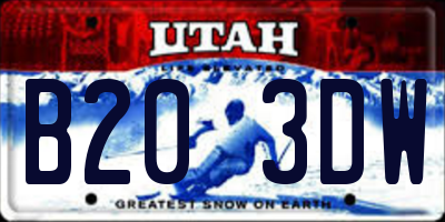 UT license plate B203DW