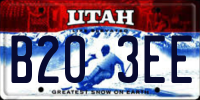 UT license plate B203EE