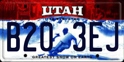 UT license plate B203EJ