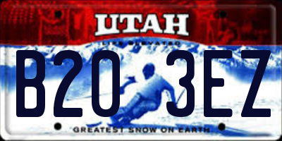 UT license plate B203EZ