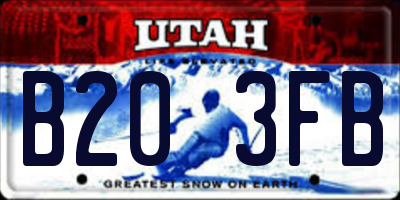 UT license plate B203FB