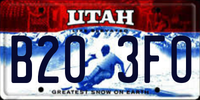 UT license plate B203FO