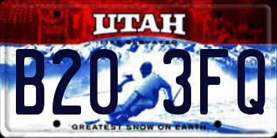 UT license plate B203FQ