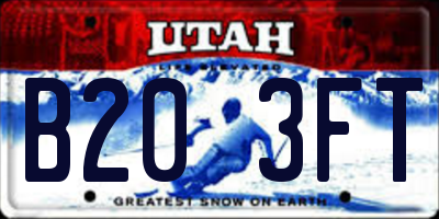 UT license plate B203FT