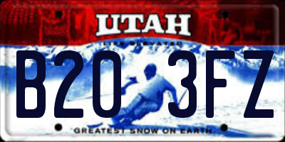 UT license plate B203FZ