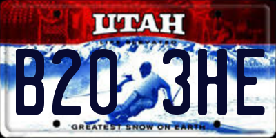 UT license plate B203HE