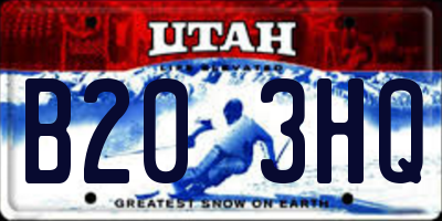 UT license plate B203HQ