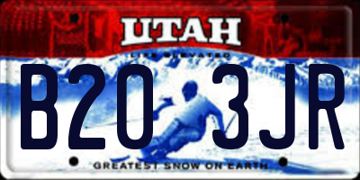 UT license plate B203JR