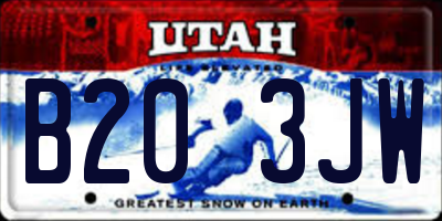 UT license plate B203JW