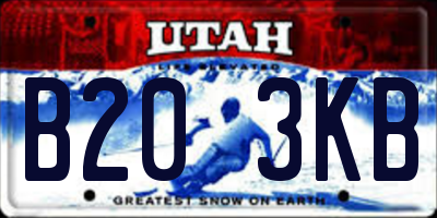 UT license plate B203KB