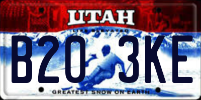 UT license plate B203KE