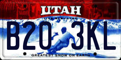 UT license plate B203KL