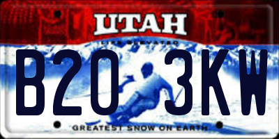 UT license plate B203KW