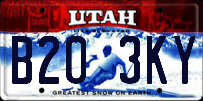 UT license plate B203KY