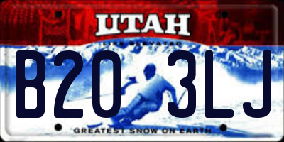 UT license plate B203LJ