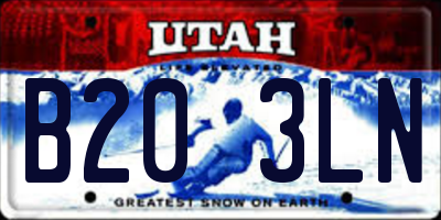 UT license plate B203LN