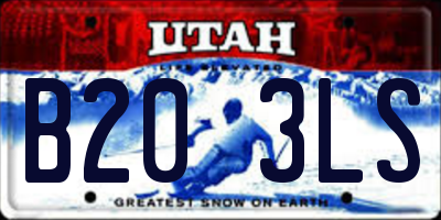 UT license plate B203LS