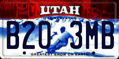 UT license plate B203MB