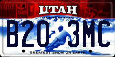 UT license plate B203MC