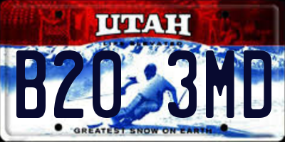 UT license plate B203MD