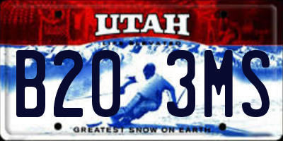 UT license plate B203MS