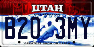 UT license plate B203MY