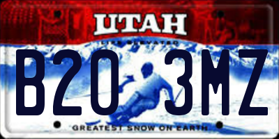 UT license plate B203MZ