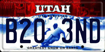 UT license plate B203ND