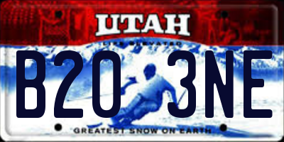 UT license plate B203NE