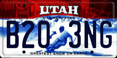 UT license plate B203NG