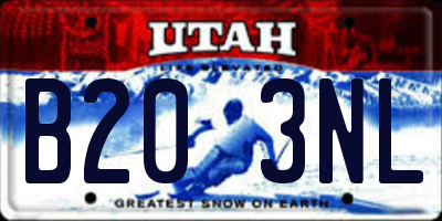 UT license plate B203NL
