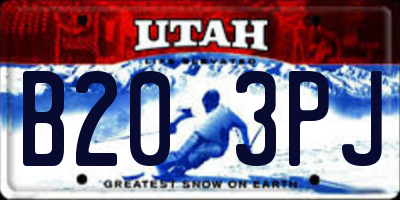 UT license plate B203PJ