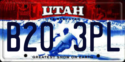 UT license plate B203PL