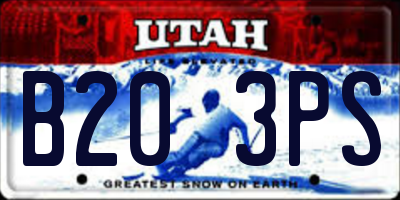 UT license plate B203PS
