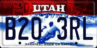 UT license plate B203RL