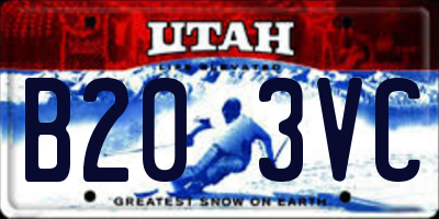 UT license plate B203VC
