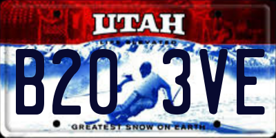 UT license plate B203VE