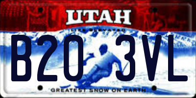 UT license plate B203VL