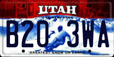 UT license plate B203WA