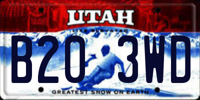 UT license plate B203WD