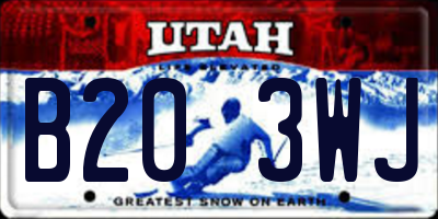 UT license plate B203WJ