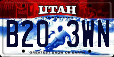 UT license plate B203WN