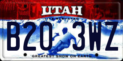 UT license plate B203WZ