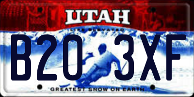 UT license plate B203XF