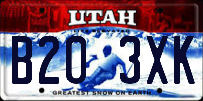 UT license plate B203XK