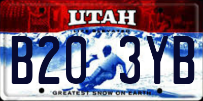 UT license plate B203YB