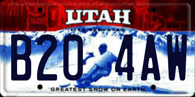 UT license plate B204AW