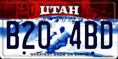 UT license plate B204BD